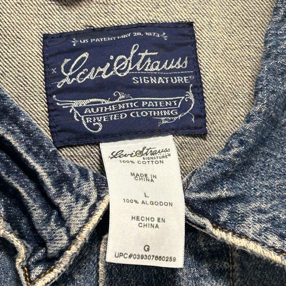 Levi Strauss Signature Mens Anime Custom Denim Jacket Blue Sharingan Killua L - Picture 4 of 8